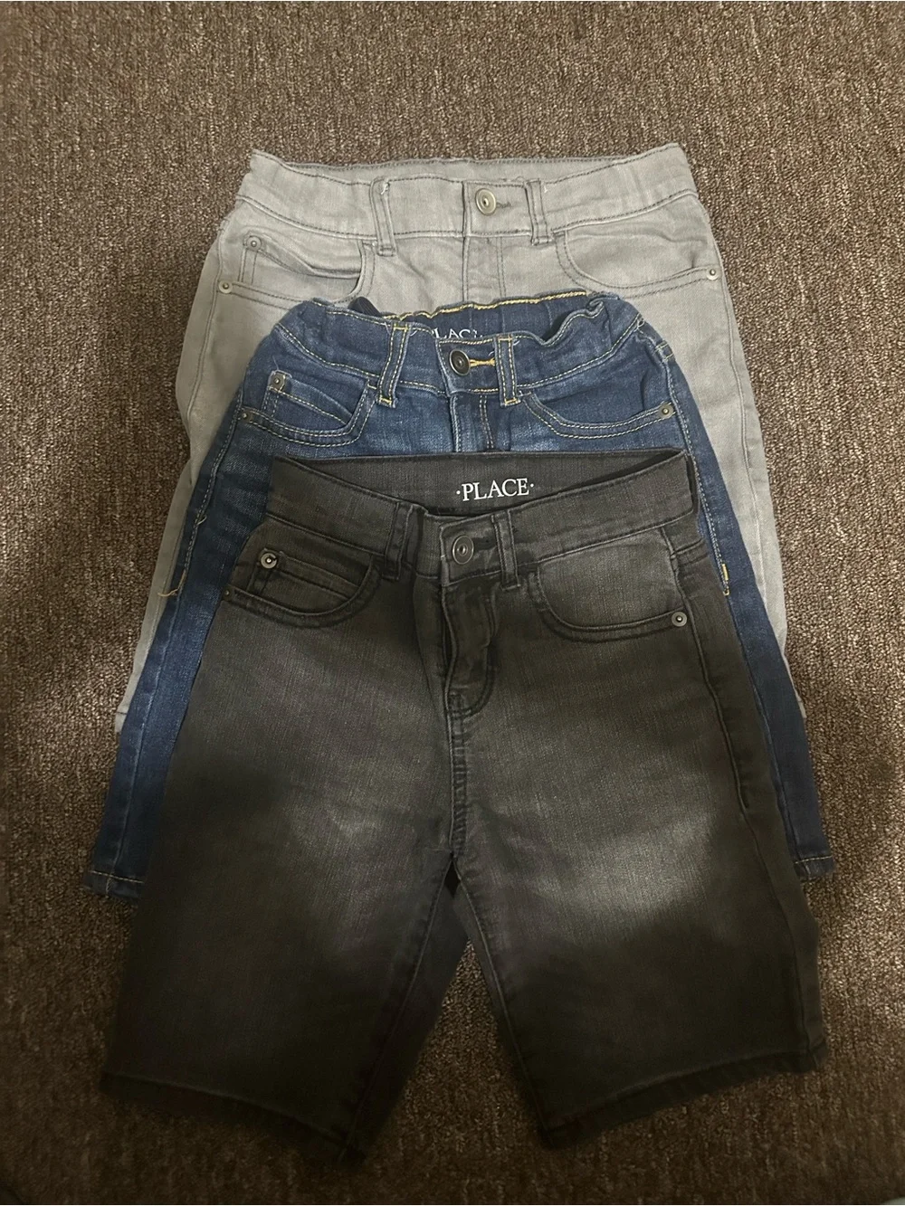 The Children's Place Shorts Trio in Gray, Blue, and Black